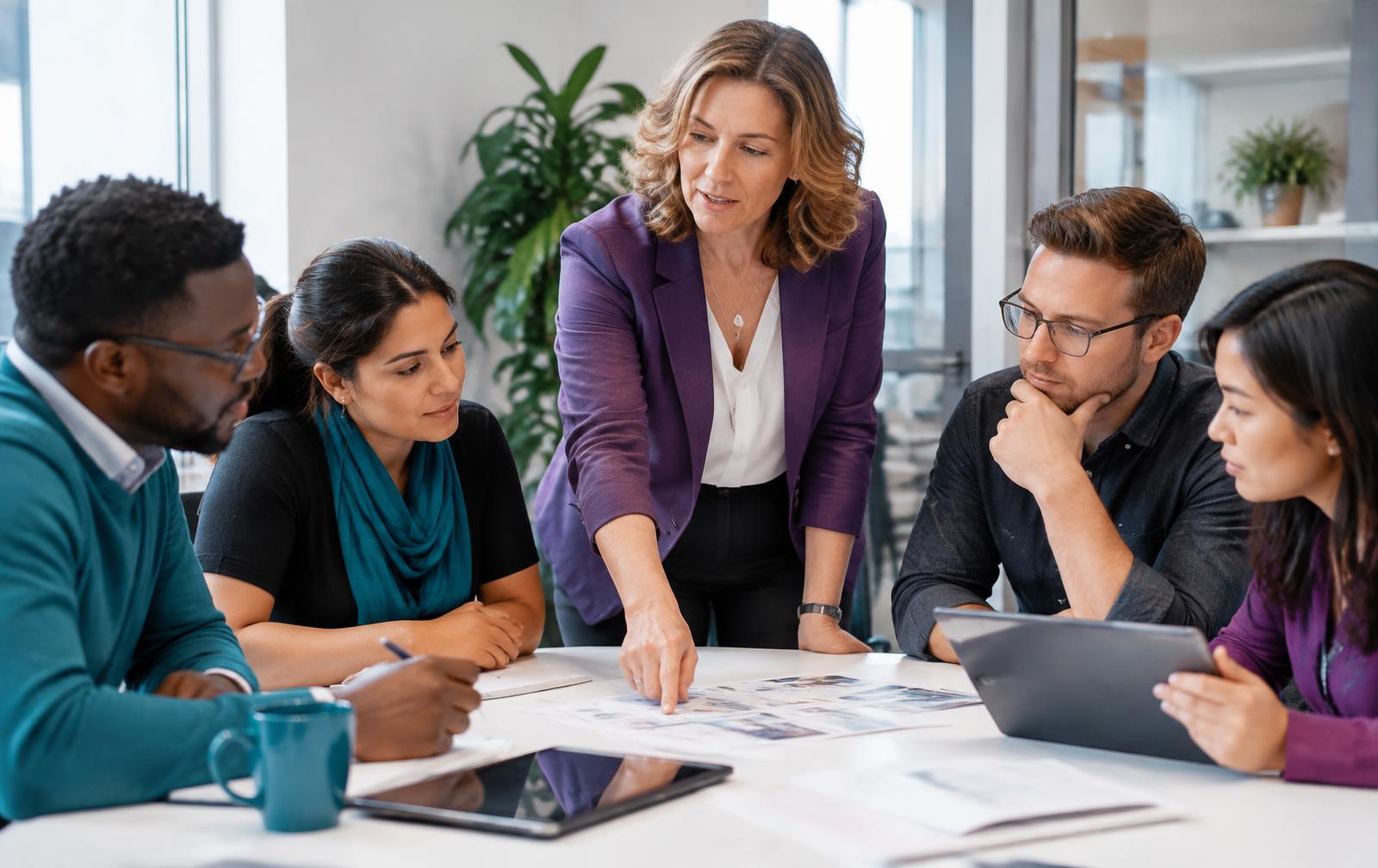 A facilitator guiding a custom team workshop